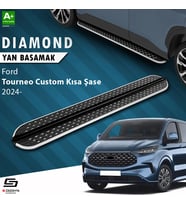 S-Dizayn Ford Tourneo Custom 2 Kısa Şase Diamond Krom Yan Basamak 223 Cm 2023 Üzeri A+ Kalite