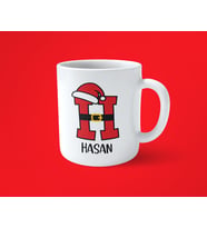 Yeni Yıla Özel H harfli İsimli Noel Konseptli Fotoğraflı Kupa Bardak