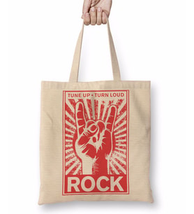 Rock Roll Müzik Gitar 05 Bez Çanta Uzun Saplı