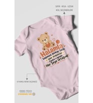 Halaya Özel Kısa Kollu Bebek Body %100 Pamuk