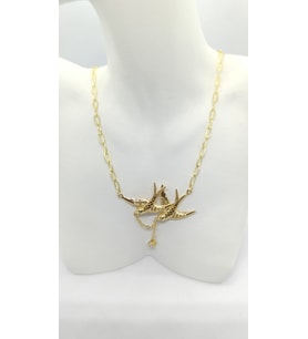 Golden Swallows Kolye (45+5 cm)