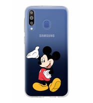 Samsung Galaxy M30 Kapak Mickey Mouse Tasarımlı Şeffaf Silikon Kılıf