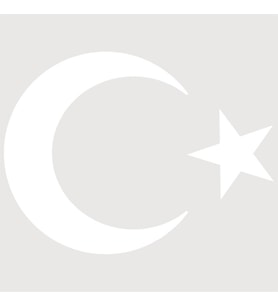 Türk Bayrağı, Ay Yıldız Araba Oto Sticker Beyaz 10x7,5 cm