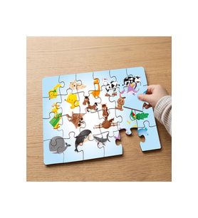 Sevimli Hayvanlar Tasarımlı 24 Parça Ahşap Çocuk Puzzle MPK0275
