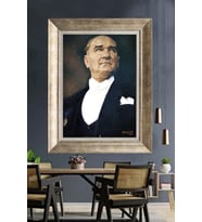 Gümüş Çerçeveli Atatürk Tablo za131