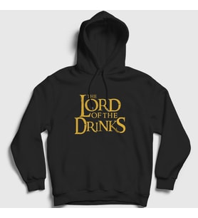 Presmono Unisex Siyah The Lord Of The Drinks Mizah Hediye Kapüşonlu Sweatshirt 472627tt