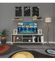 Kenzlife televizyon sehpası monako120 crd tv ünitesi raflı (Karışık)