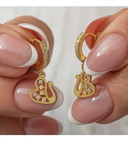 Gümüş Sallantılı Gold Kuğu Kadın Küpe