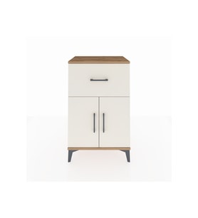 Hyperion Komodin Tek Raflı Tek Çekmeceli 2 Kapaklı 60x44x96 Çam-Aytaşı