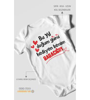 Babaya Özel Kısa Kollu Bebek Body %100 Pamuk