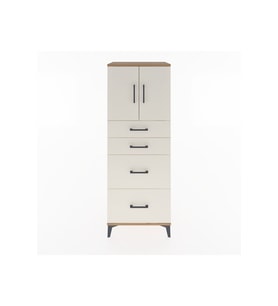 Hyperion Dolap 2 Raflı 4 Çekmeceli 2 Kapaklı 60x44x163 Çam-Aytaşı
