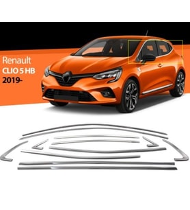 Renault Clio 5 Krom Cam Çerçevesi 12 Parça Tam Set 2019 ve Üzeri