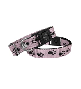 Köpek Tasması Patili Dokuma 2 cm - Min: 30 cm - Max: 50 cm Açık Pembe