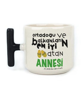 Ortadoğu ve Balkanları  En iyi Baskılı Siyah Kulplu T Kupa