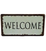 Dekoratif 3D Metal Plaka Welcome 30cm (Karışık)