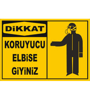 Koruyucu Elbiseni Giyiniz Sticker 20X28 Cm