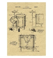 Davul Seti Patent Baskısı 1951 Tablo Ahşap Poster Dekoratif