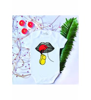 Unisex Bebek Baskılı Mouse %100 Pamuklu Çıtçıtlı Body Zıbın