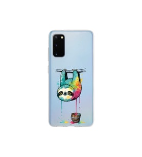 Samsung Galaxy S20 ile Uyumlu Splash Tembel Hayvan Tasarımlı Şeffaf Silikon Kılıf