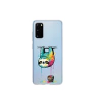 Samsung Galaxy S20 ile Uyumlu Splash Tembel Hayvan Tasarımlı Şeffaf Silikon Kılıf