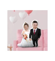 Gelin Damat Tasarımlı Şekilli Yastık