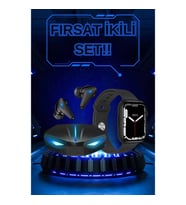Mey İthalat® Yeni Nesil Akıllı Saat ve Kablosuz Kulaklık Kampanyası İkili Set Bluetooth Bağlantılı