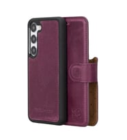 Bouletta Samsung Galaxy S23 Uyumlu Deri Cüzdanlı Kılıf CZ7 Mor