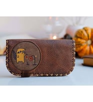 Rakun Figürlü Büyük Cüzdan Etnik Bohem Retro Vintage Style - KAHVERENGİ