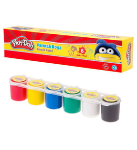 Play-Doh Parmak Boyası 6 Renk x 30 ml. Paletli Kap 