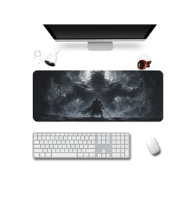 SonicTouch Klavye Mousepad 40x90cm Dikişsiz Pürüzsüz Sıvı Geçirmez Kaymaz Taban Karanlığın Muhafızı