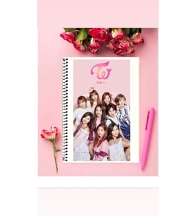 Twice Defter 1 Adet Özel Tasarım A4 Boyutu Telli Çizgili Defter 21*29 Cm
