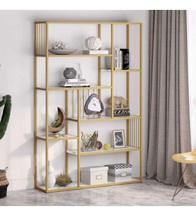Zizuva Tasarım Gold Dekoratif Kitaplık