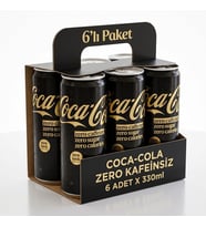 Coke Zero Zero Coca Kola 330 ml Şekersiz Kafeinsiz (6 ADET)