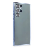 Durukar® Samsung Galaxy S22 Ultra Kılıf Lensli Silikon - Açık Mavi