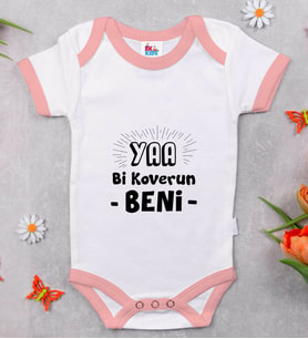 BK Kids Koverun Beni Tasarımlı Pembe Bebek Body Zıbın-1