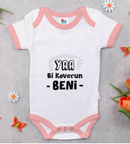 BK Kids Koverun Beni Tasarımlı Pembe Bebek Body Zıbın-1