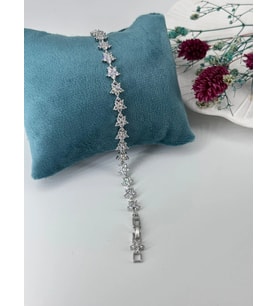 Rodyum Zirkon Taşlı Pirinç Zirkon Bileklikler 18+2 Cm - Kbl0285