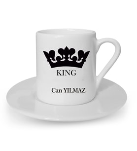 İsme Özel Türk Kahvesi Fincanı Seti - King
