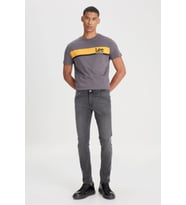 Lee L211034003 Antrasit Erkek Luke Slim Fit Dar Kesim Normal Bel Daralan Paça Esnek Kot Pantolon
