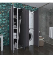 Kenzlife çamaşır-kurutma makinesi dolabı kapaklı yaromira sol gri 180*120*60 banyo arkalıksız (Karışık)