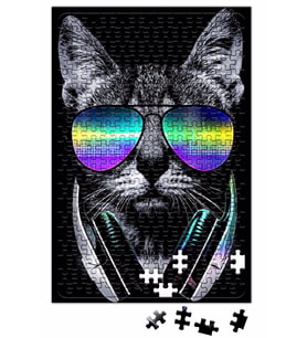 Havalı DJ Cool Kedi Puzzle 240 Parça Yapboz