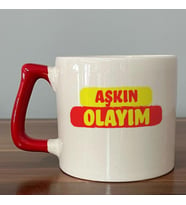 Aşkın Olayım Baskılı Kırmızı Kulplu D Kupa