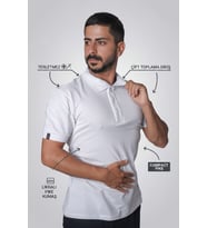 LUXIC CORE Erkek Polo Yaka Tişört Likralı Pike Kumaş Slim Fit