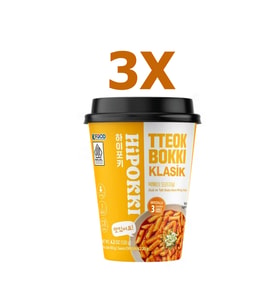 Hipokki Acı ve Tatlı Soslu Kore Tteokbokki Pirinç Keki 3 x 120 G