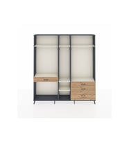 Arges Dolap 7 Raflı 4 Çekmeceli 3 Askılı 220x30x243 Antrasit-Aytaşı/Çam