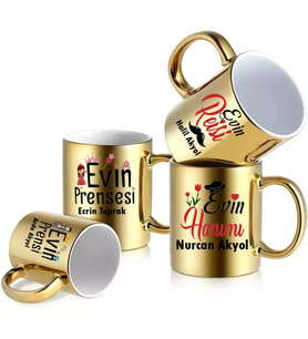 Evin Hanımı Evin Reisi Evin Prensi Evin Prensesi 4 Lü Set Kupa (STD)