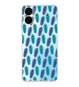 PrintiFy Tecno Camon 19 Neo ile Uyumlu Nazar Boncuğu 4 Baskılı Kamera Korumalı Şeffaf Silikon Kılıf