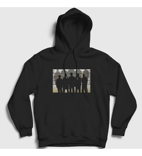 Presmono Unisex Siyah Lineup Film The Usual Suspects Kapüşonlu Sweatshirt 255163tt