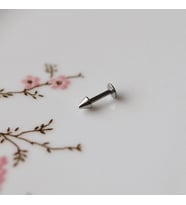 Cerrahi Çelik Sivri Uçlu Tragus Piercing Helix Kıkırdak 6 mm Gümüş Renk (Çok Renkli)