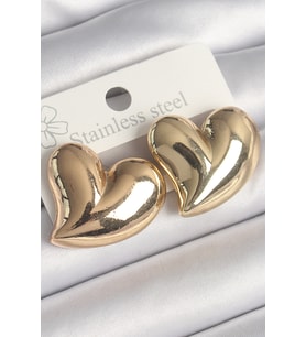 Pirinç Gold Renk Bomba Kalp Model Kadın Küpe 5886 - SSSSSS7788-4176